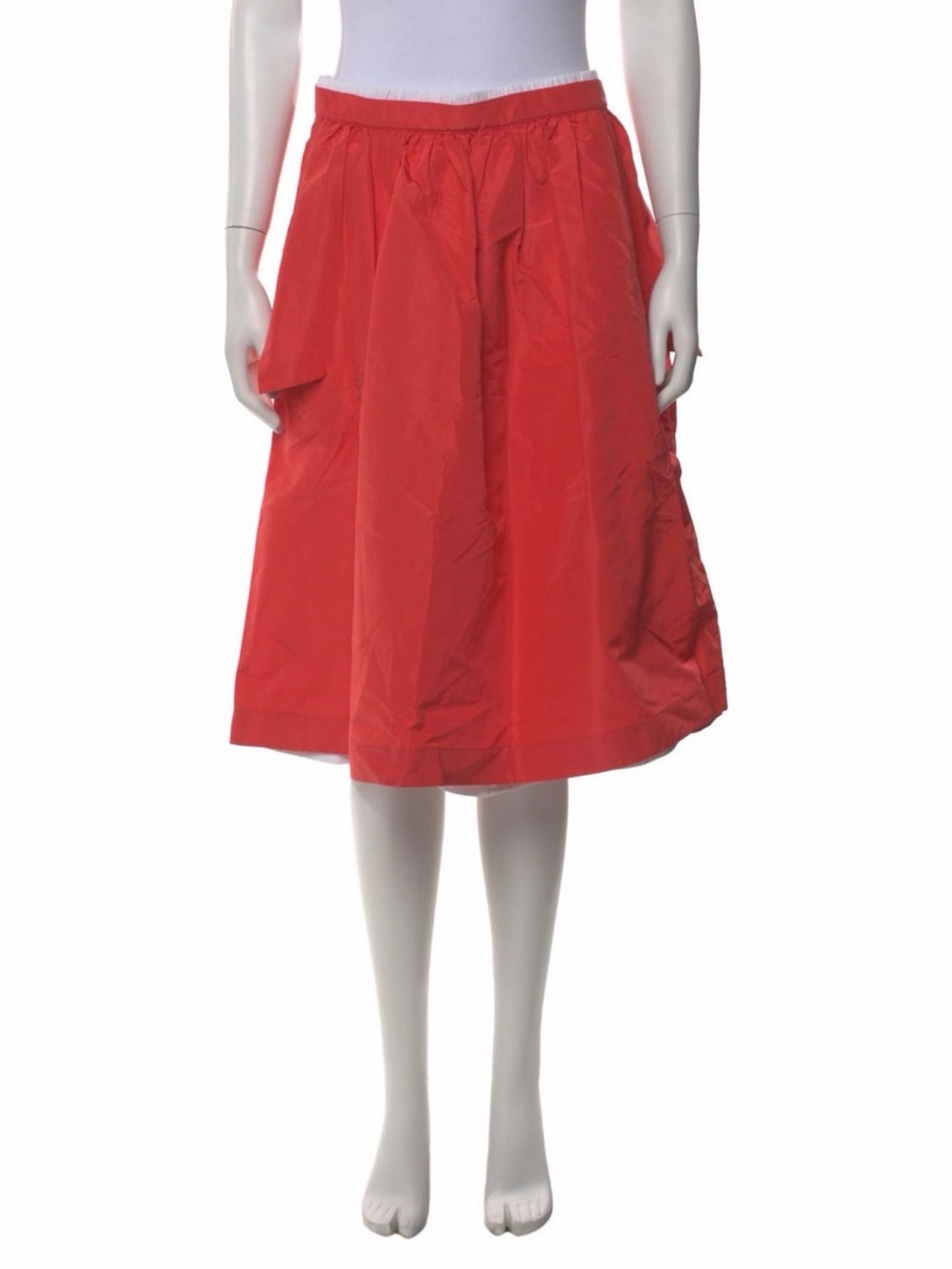 Jil Sander Silk Draped Pocket Midi Skirt Salmon Orange IT 40 US 8